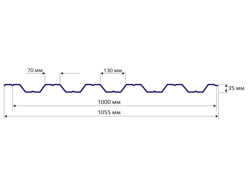Профнастил НС 35 1000 Полиэстер 0.45 RAL 9002