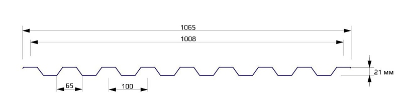 Профнастил НС 21 1070 Цинк 0.30