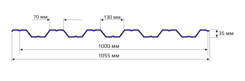 Профнастил НС 35 1000 MATT 0.55 RAL 8019