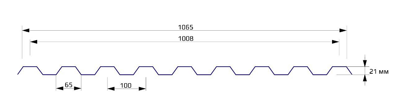 Профнастил НС 21 1070 MATT 0.70 RAL 3004