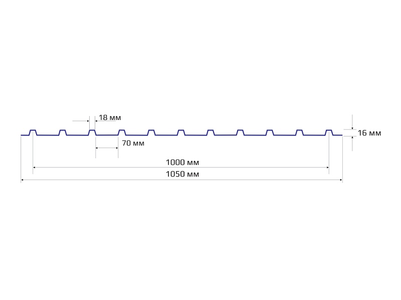 Профнастил С 16 1000 MATT 0.25 RAL 3004